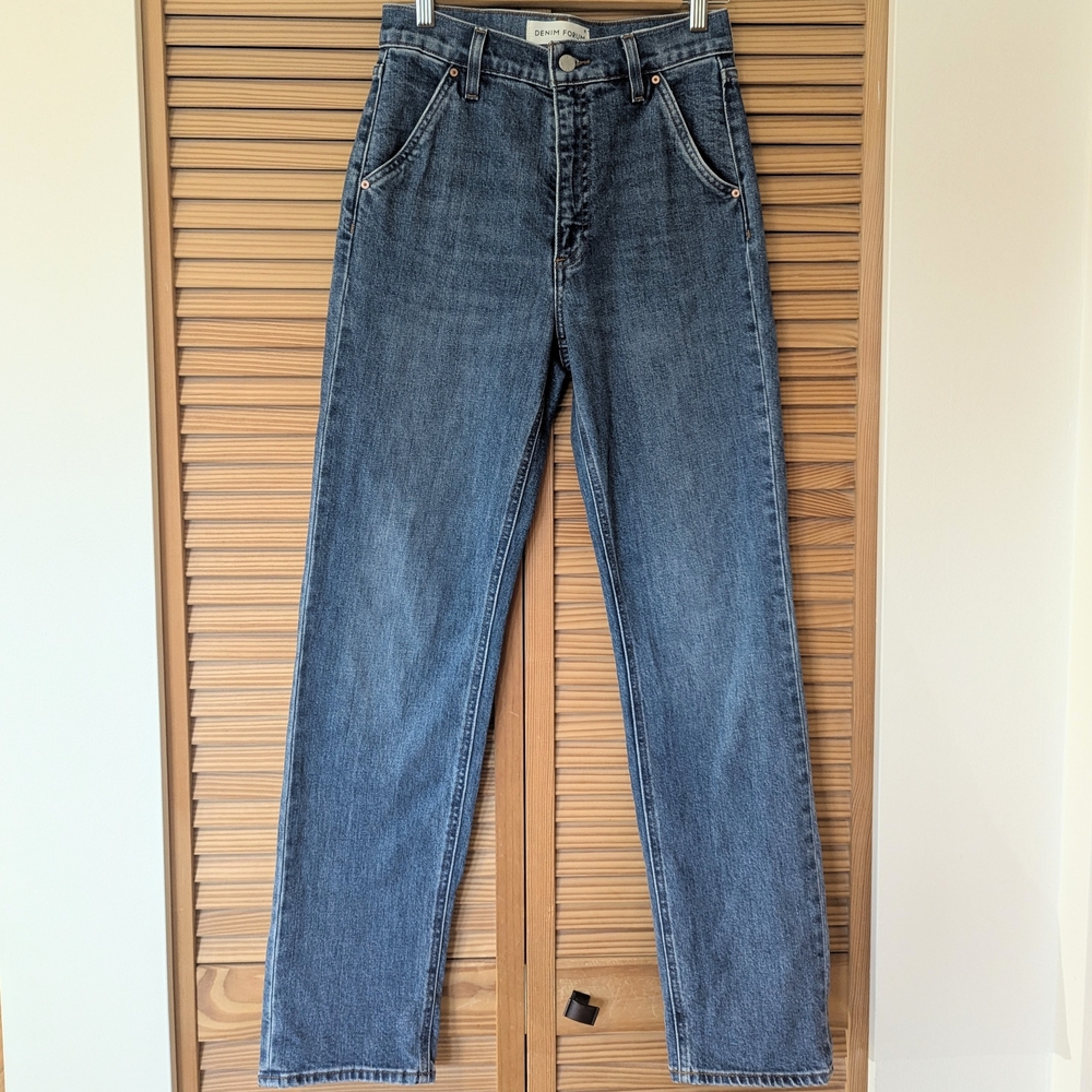 Denim Forum Blue Straight Leg Jeans